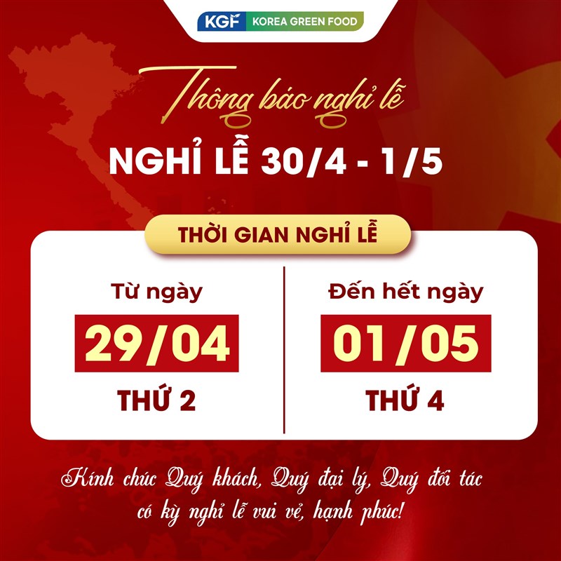 Thông Báo Lịch Nghỉ Lễ 30 Tháng 4 Và 1 Tháng 5