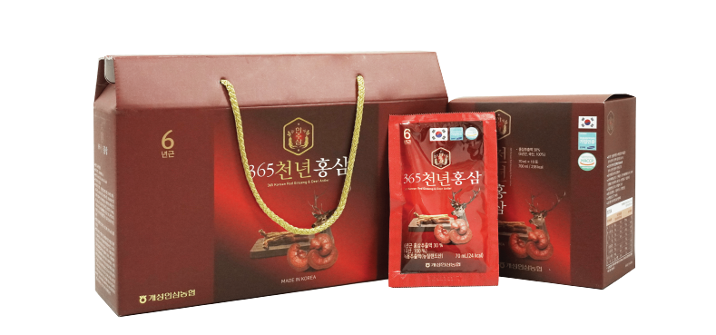 Nước Hồng Sâm Linh Chi Nhung Hươu 365 Hộp 20 Gói