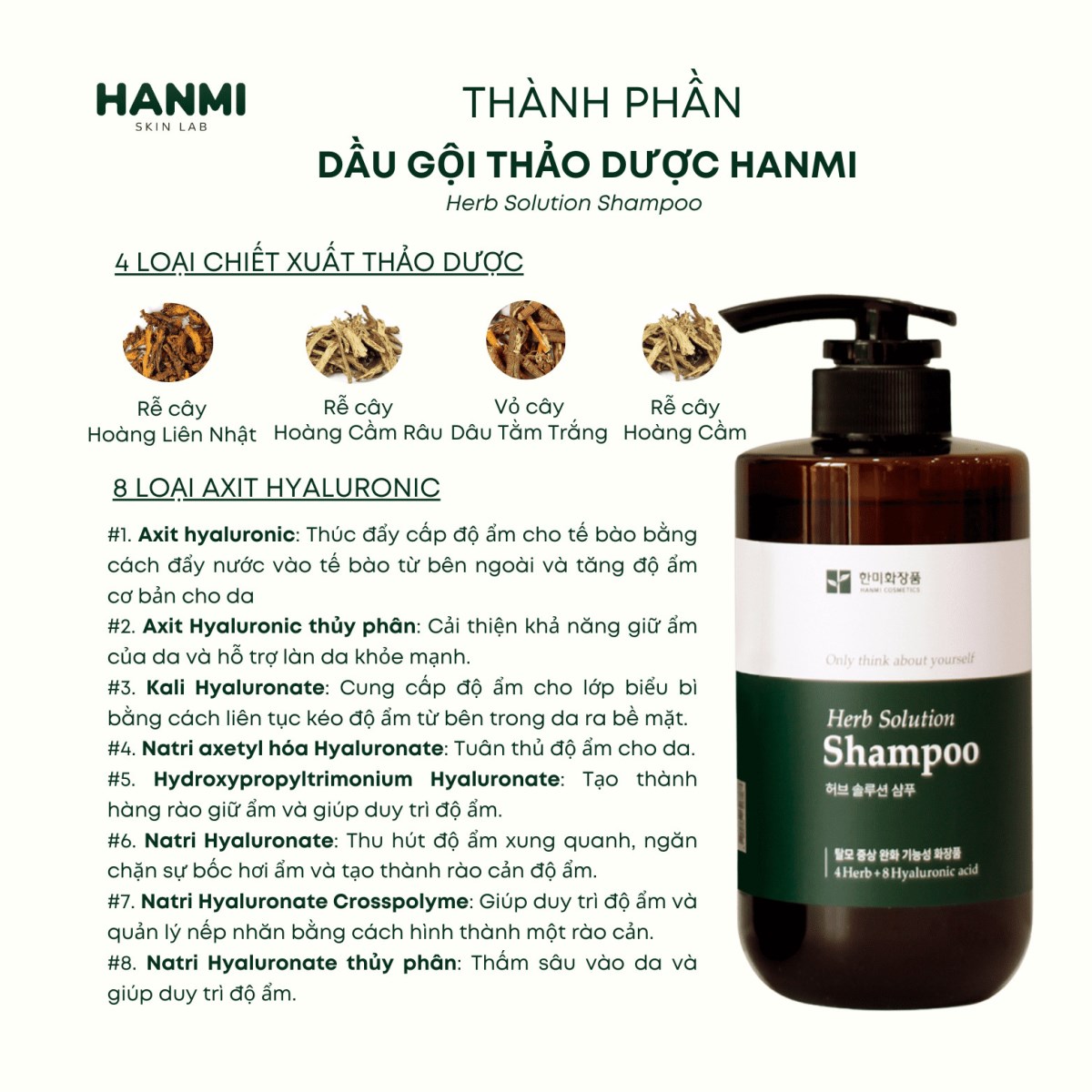 Dầu gội Thảo dược Hanmi 8 TRONG 1 Detox tóc