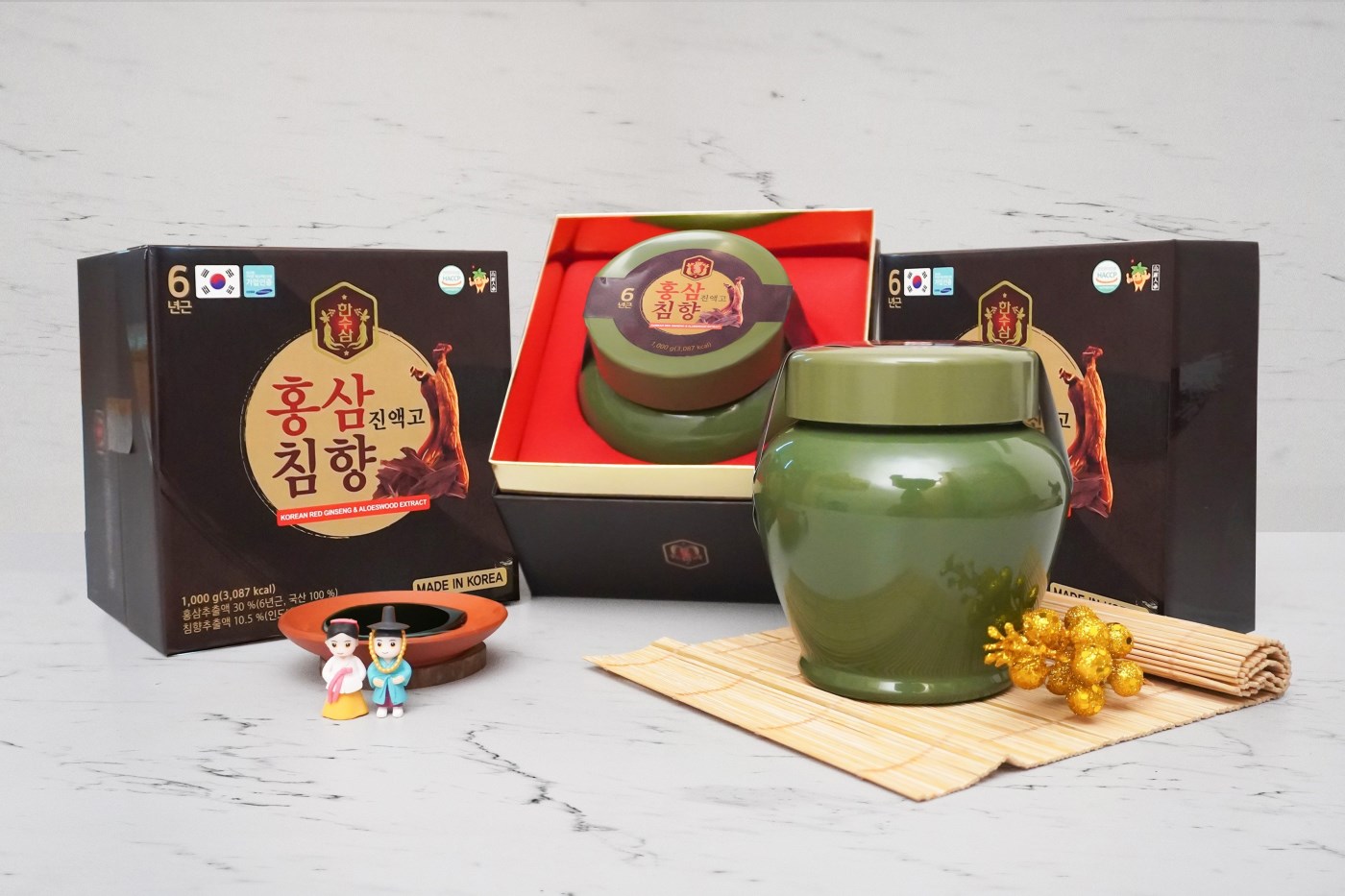 Cao hồng sâm trầm hương hũ (1kg/hộp, 6 hộp/thùng)