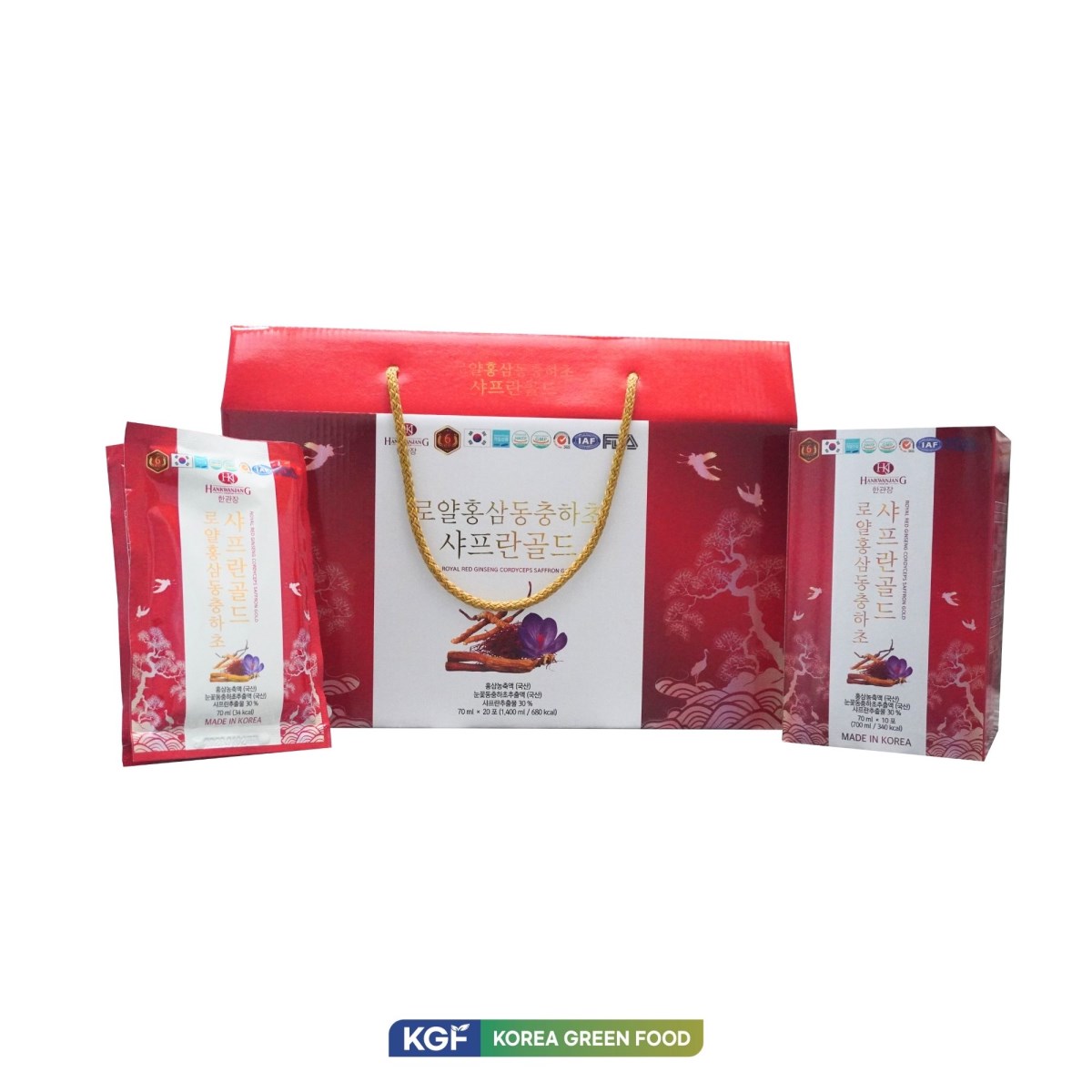 Thực phẩm bổ sung Royal Red Ginseng Cordyceps Saffron Gold (20 gói và 60 gói)