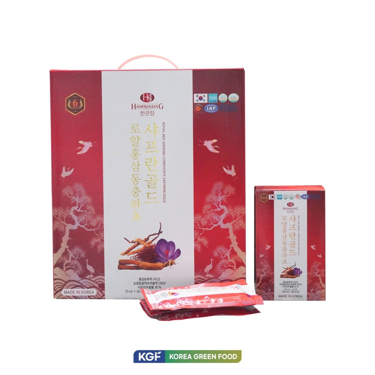 Thực phẩm bổ sung Royal Red Ginseng Cordyceps Saffron Gold (20 gói và 60 gói)