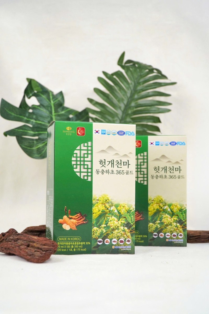 Thực phẩm bổ sung Hovenia Gastrodia Cordyceps 365 Gold