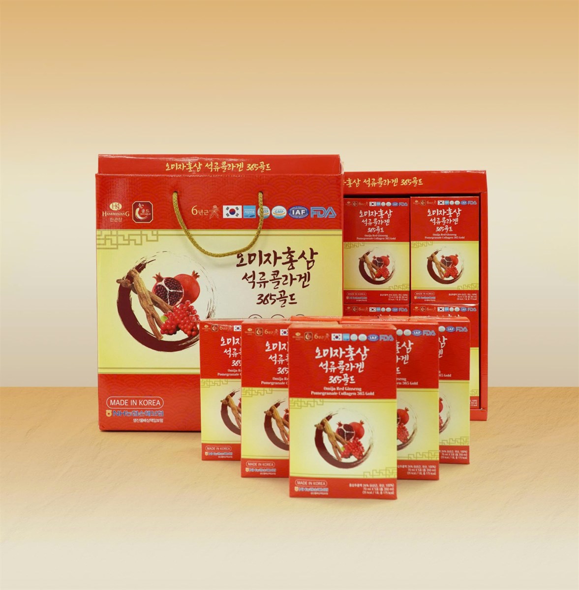 Thực phẩm bổ sung Omija Red Ginseng Pomegranate Collagen 365 Gold