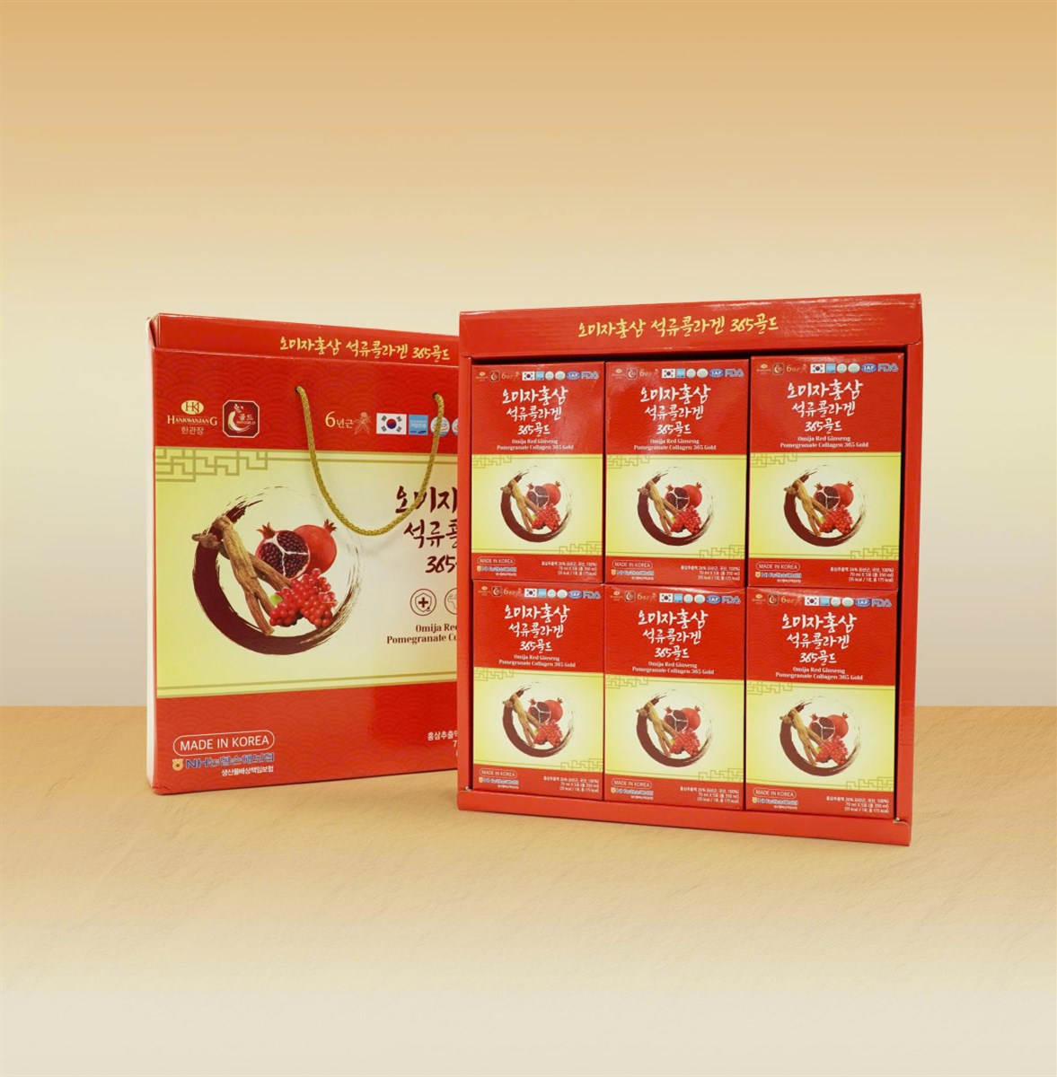 Thực phẩm bổ sung Omija Red Ginseng Pomegranate Collagen 365 Gold