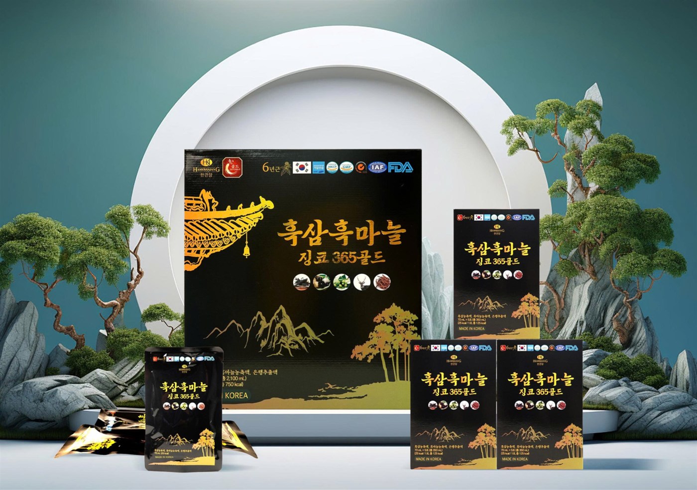 Thực phẩm bổ sung Black Ginseng Black Garlic Ginkgo 365 Gold