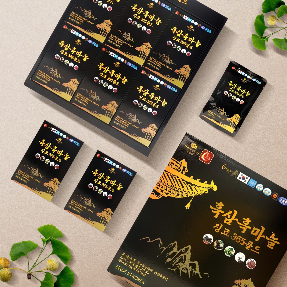 Thực phẩm bổ sung Black Ginseng Black Garlic Ginkgo 365 Gold
