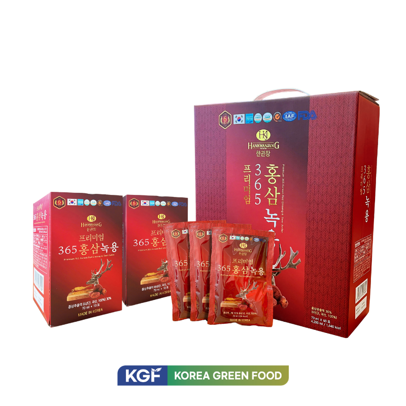 Nước Hồng Sâm Linh Chi Nhung Hươu 365 Hộp 60 Gói