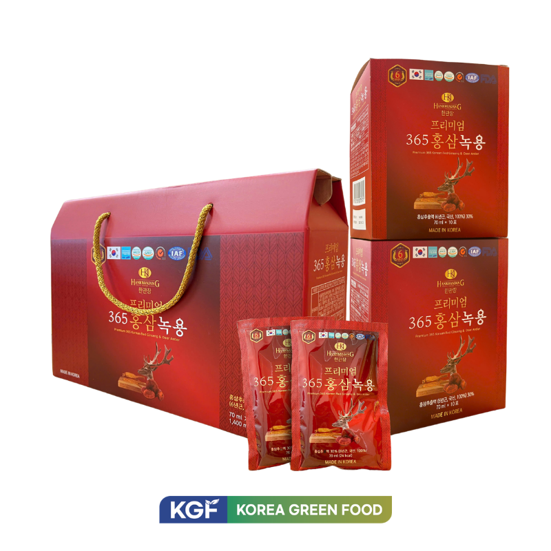 Nước Hồng Sâm Linh Chi Nhung Hươu 365 Hộp 20 Gói