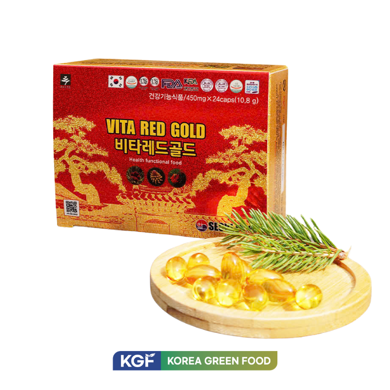Tinh Dầu Thông Đỏ Vita Red Gold Hộp 120 Viên