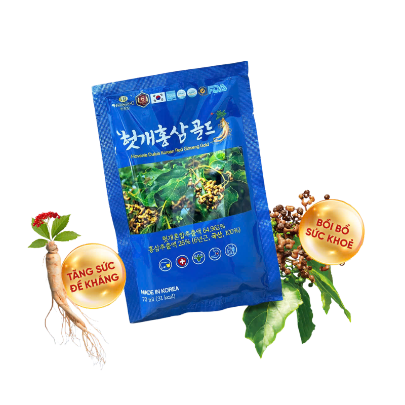 Thực phẩm bổ sung Hovenia Dulcis Korean Red Ginseng Gold