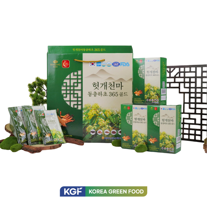 Thực phẩm bổ sung Hovenia Gastrodia Cordyceps 365 Gold