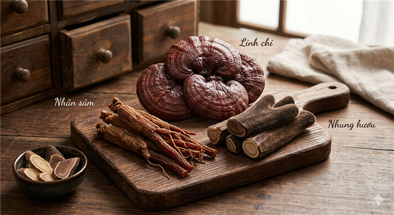 Nước hồng sâm linh chi nhung hươu 365 premium (70ml x 30 gói x 5 hộp/ thùng)