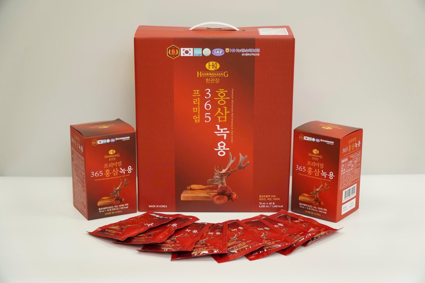 Nước Hồng Sâm Linh Chi Nhung Hươu 365 Hộp 60 Gói
